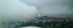 Incendio de un container en Puerto Madero