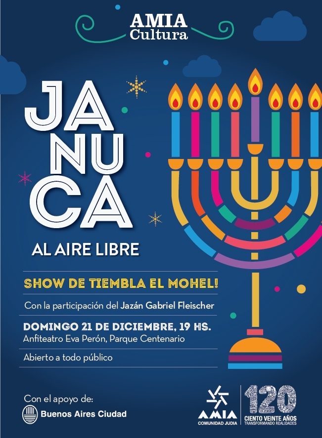 El Domingo 21, La AMIA festeja Januca en Parque Centenario